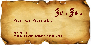 Zsinka Zsinett névjegykártya